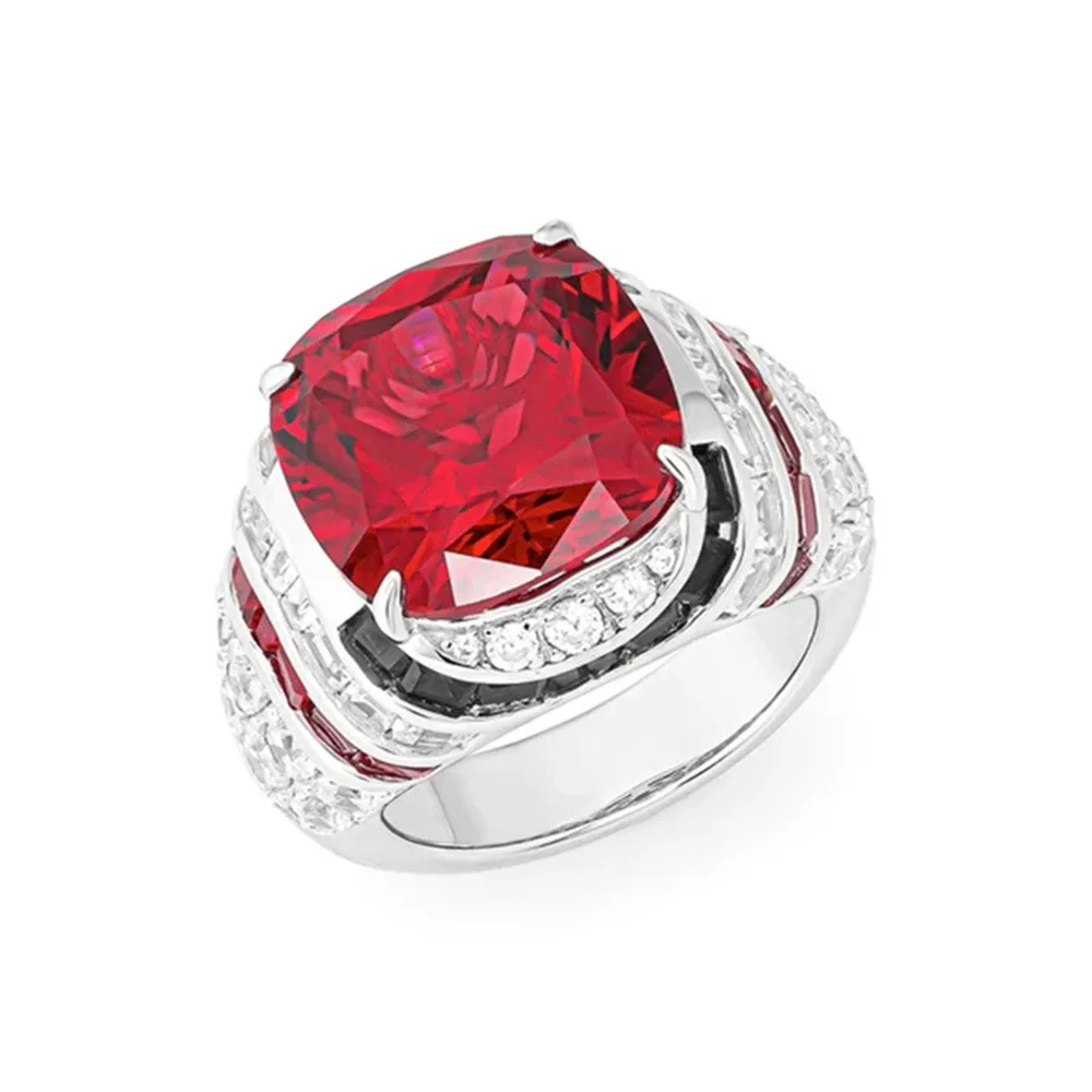 

New S925 Silver Fashion Versatile Ring High Carbon Diamond Ruby Same Style Girl Ring Wedding Jewelry