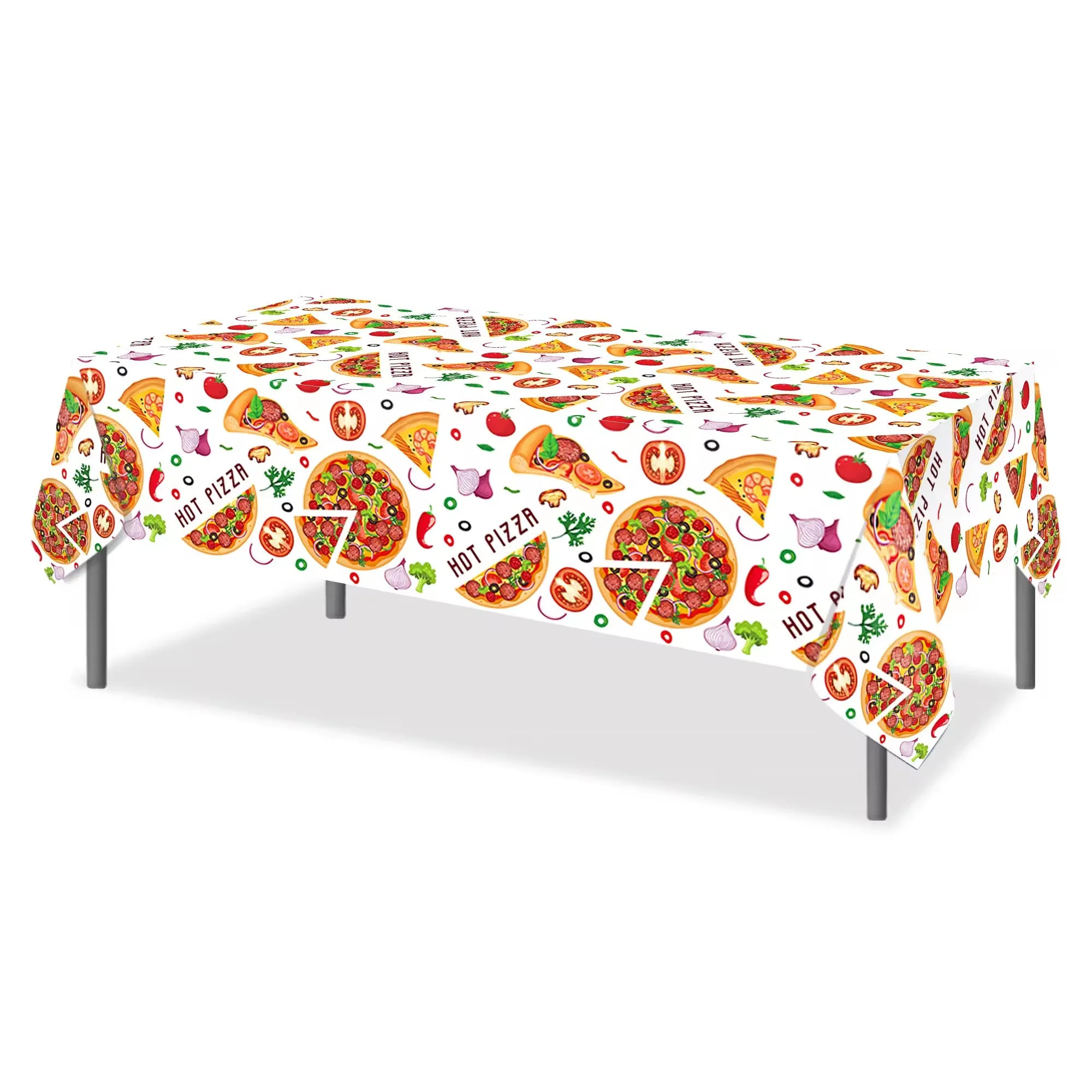 130*220cm Pizza PE cubierta de mesa decoraciones para fiesta de cumpleaños mantel de plástico suministros desechables para fiestas