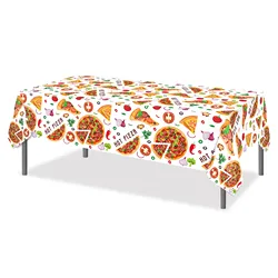 130*220cm Pizza PE Table Cover Birthday Party Decorations Plastic Tablecloth Disposable Party Supplies