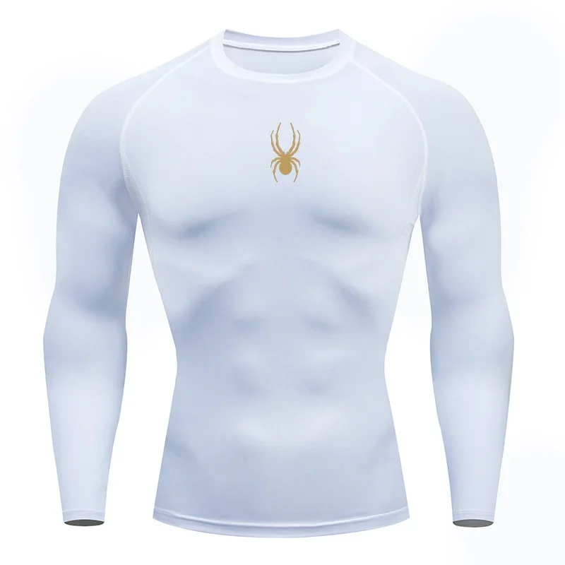 Men's Long Sleeves Fitness T-shirt Gym Compression Dry Fit T-shirt Sportswear Spring And Autumn Outdoor Sports Running Tees Tops