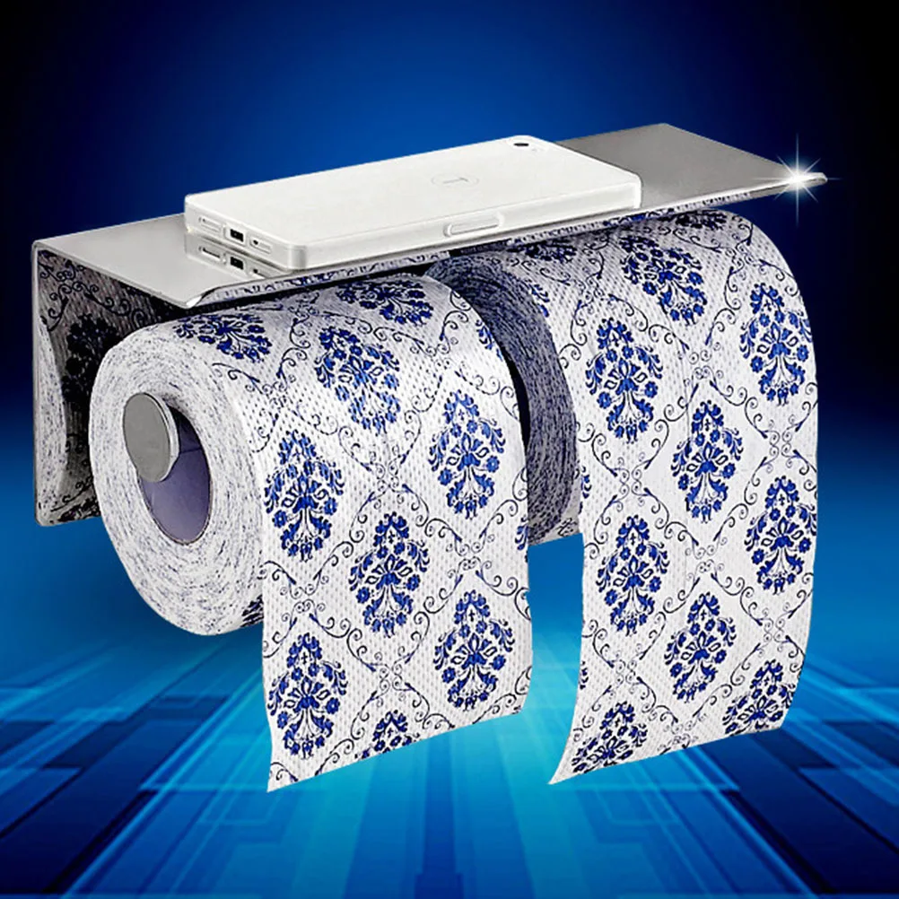 

Stainless Steel Toilet Paper Holder Tissue Rack Shelf Double Toilet Paper Holder for Phone Keys Home Office Hotel