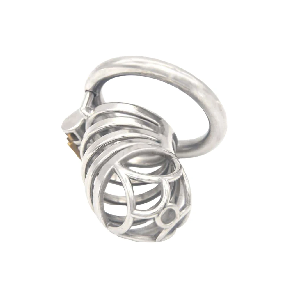 FRRK 09 Jaula de castidad hueca con cerradura uretral grande, ataduras para pene con múltiples anillos, jaula para pene, juguete sexual fetiche para hombre Gay SexShop 