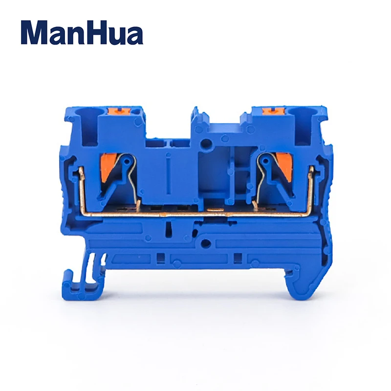 ManHua 10Pcs PT2.5 Din Rail Terminal Block Push In Terminal Connector Spring Screwless Electrical Wire Conductor Terminal Block