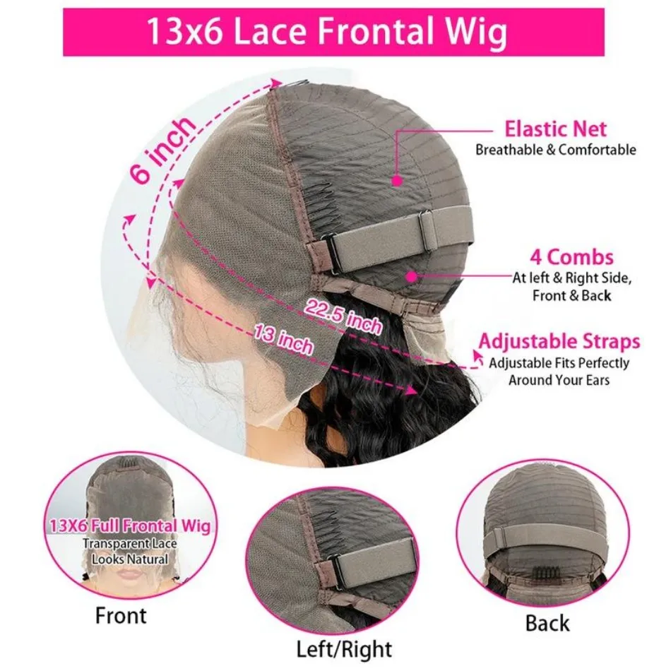 P1B30 mettre en évidence la vague de corps perruques de cheveux humains 100% qualité de cheveux humains 13X6 Hd dentelle frontale perruques 250 densité brésilienne dentelle avant perruques