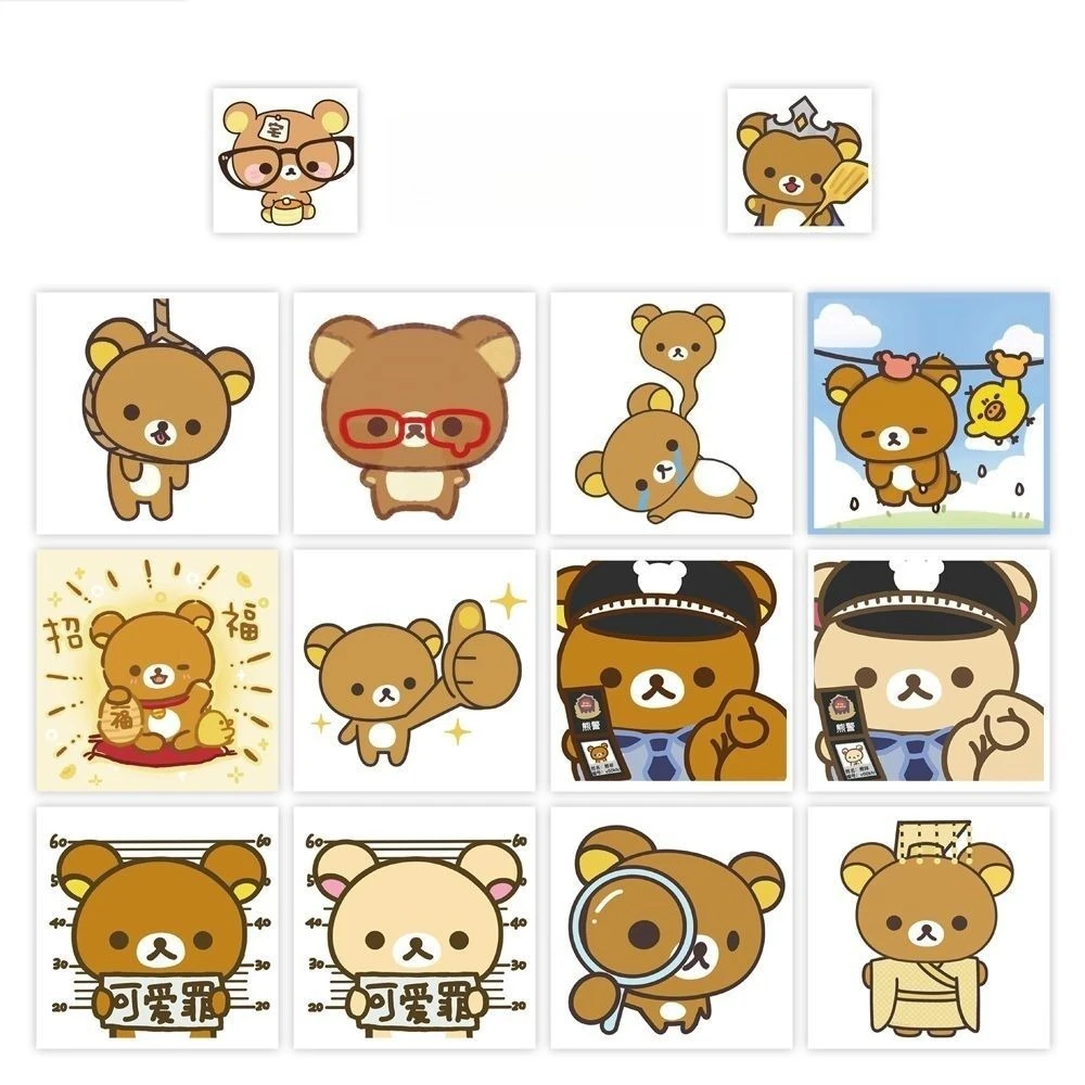 Rilakkuma Roll Stickers, Cute Cartoon Decorative Decals for Journal Scrapbooking DIY Craft