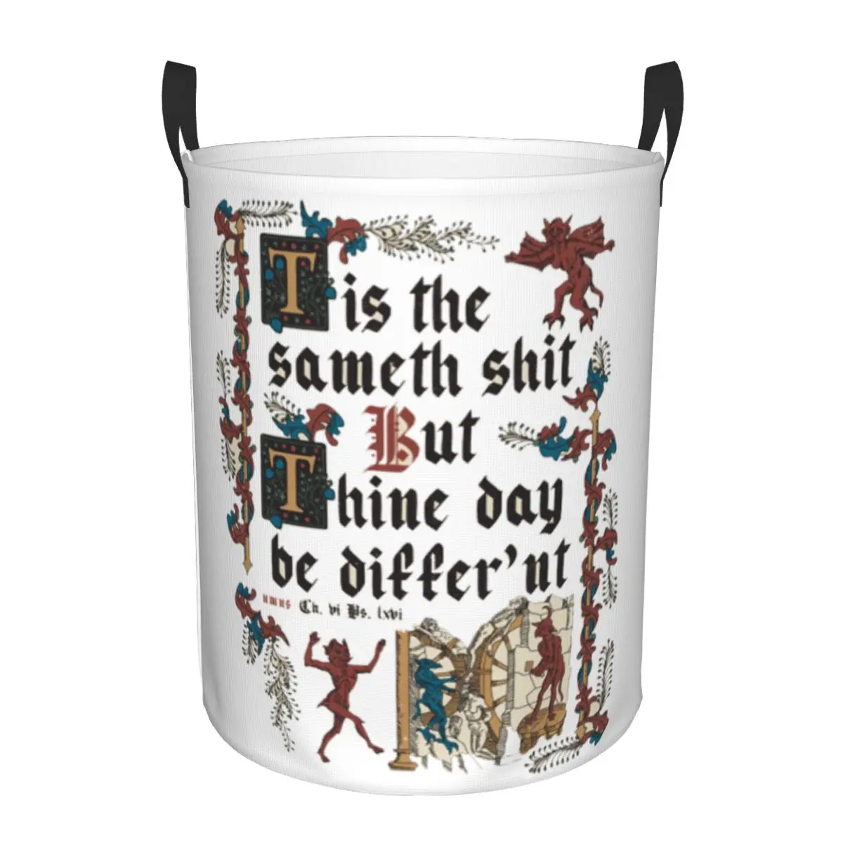 نفس القرف القرون الوسطى نمط الإنجليزية التاريخ سلال الغسيل القذرة طوي كبيرة مقاوم للماء الملابس اللعب سلة للأطفال المنزل #1