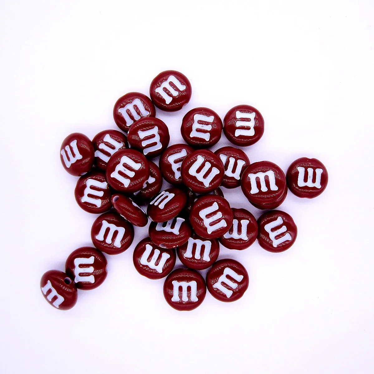 715PCS Acrylic Coffee Color Letter M Alphabet Beads For Jewelry DIY Bracelet Necklace Headwear Jewelry Making Accessories 500G