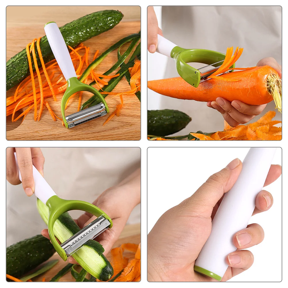 

2-in-1 Potato Peeler Fruit Scraper Stainless Steel Vegetable Peeling Tool Kitchen Gadget Practical Vegetable Peeler