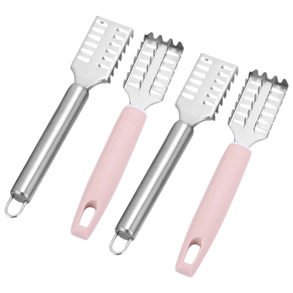 

4pcs Stainless Steel Knife Scraper Removing Tool Seafood Scaling Kitchen Supplies Fish Cleaning Scales Kit