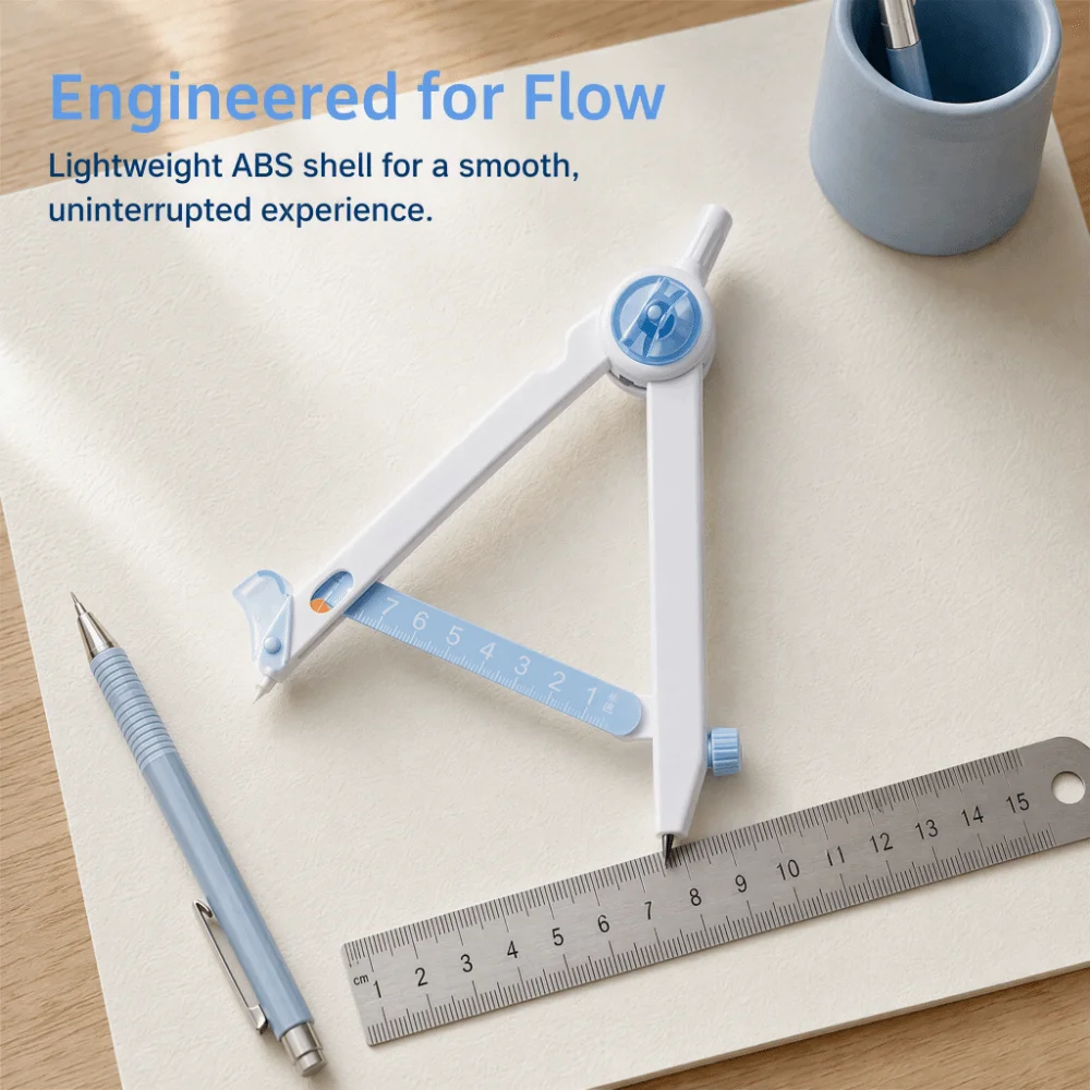 Precision Zero-metal Compass Digital Radius Display Drafting Drawing Non-metal Compass Press Type Engineering