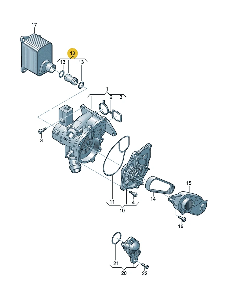 BOICY Water Pump Joint for Golf Jetta Touareg Polo Tiguan Touran Passat A3 A4 A5 Q3 Q5 Q7 Octivia 06L121131 06L121118 06K121131