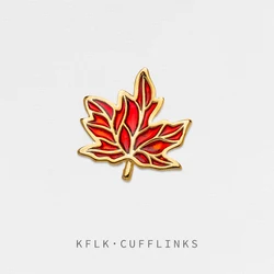 KFLK fashion Brooch Pins Exquisite Red Maple Leaf Brand Brooches For Women Mens Costumes Badge Brooch Jewelry Wholesale