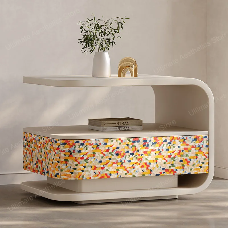 Aesthetic Creative Bedside Tables Modern Delicacy Italian Style Night Table Drawers Storage Mesitas De Noche Bedroom Furniture