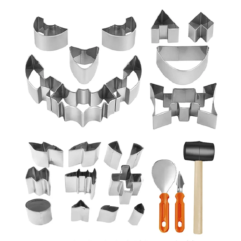 

Набор для резьбы по тыкве на Хэллоуин, набор форм из 24 предметов, инструменты для резьбы своими руками, набор для резьбы по тыкве