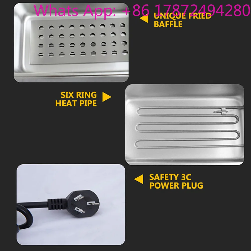 Single Cylinder Electric Fryer Commercial  Frying Machine Large Capacity Electric Fryer Fried Skewers Snack Equipment