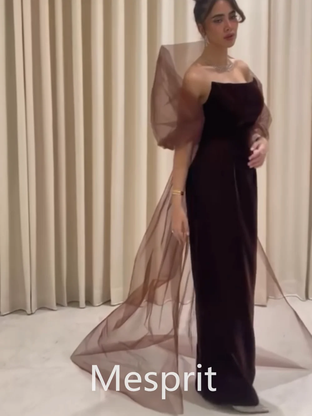 Robe de Soirée en Satin sans Bretelles, Tenue Personnalisée de Haute Qualité