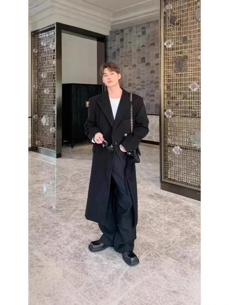 Abrigo Trench para Hombre, de Piel de Oveja, Estilo Béisbol, Alemán, Funcional, Cálido, Invernal, Marrón, de Cuero Auténtico, Elegante y de Calidad
