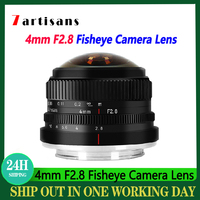 7artisans 4mm F2.8 Fisheye Lens 225° Wide-angle UAV Manual Focus Cameras Lens For Canon EF-M Sony E Fuji XF M4/3 Mount Cameras