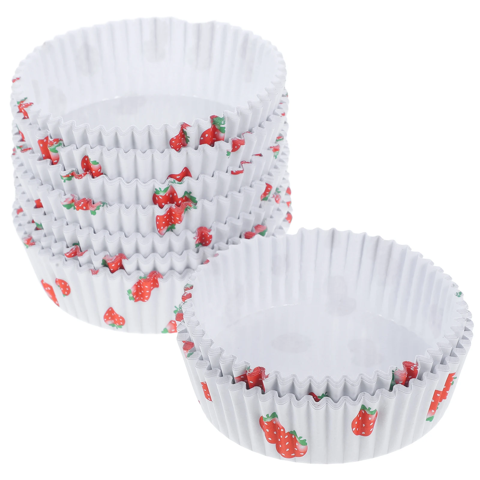 

100 Pcs Paper Food Tray Disposable Greaseproof White Snack Trays French Fries Holder Strawberries Round Design Serving Plates