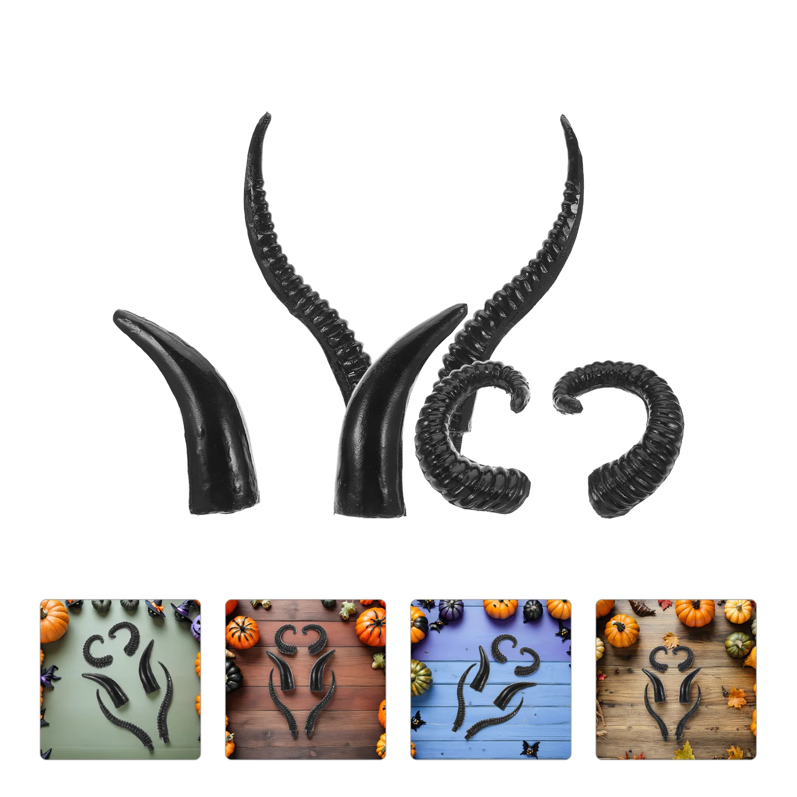 

3 Pairs Simulated Animal Horns Artificial Antelope Cosplay Ox Costume Decorative Faux