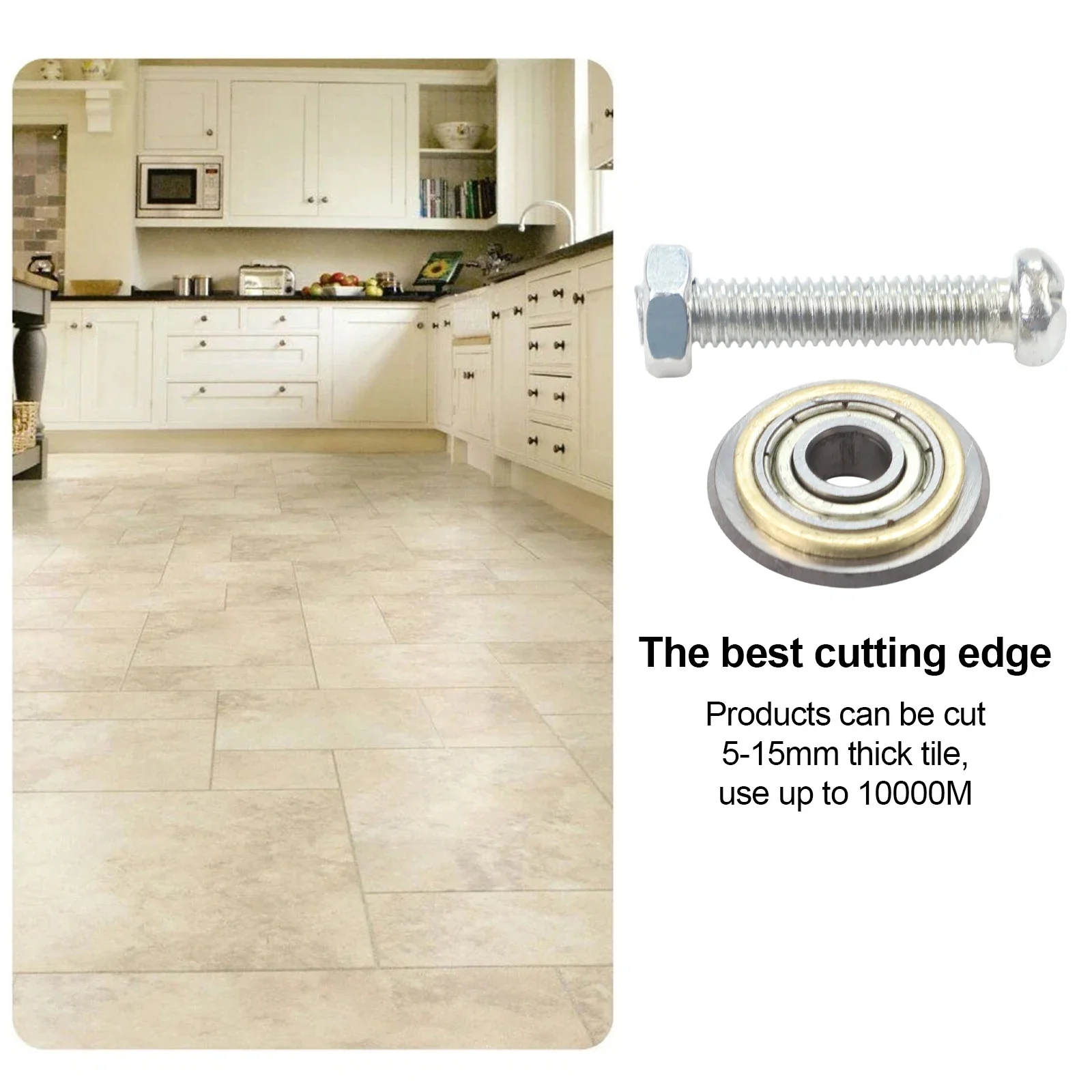 

Multifunctional bearing cutter wheel kit for precise cutting of tiles steel bricks and glass dimensions 22x6x6mm