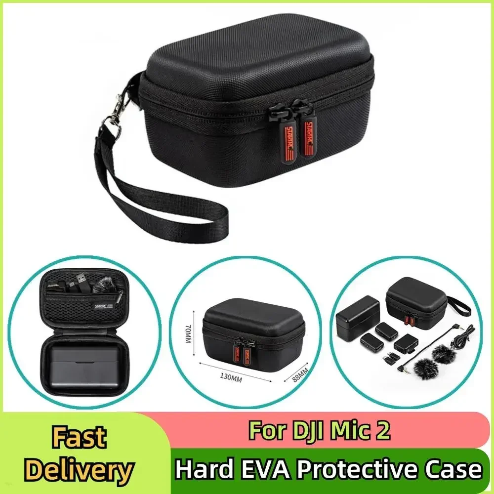 For DJI Mic 2 Protective Case Hard EVA Waterproof Storage Bag With Hook Wireless Microphone Portable Handbag For Dji Mic Mini