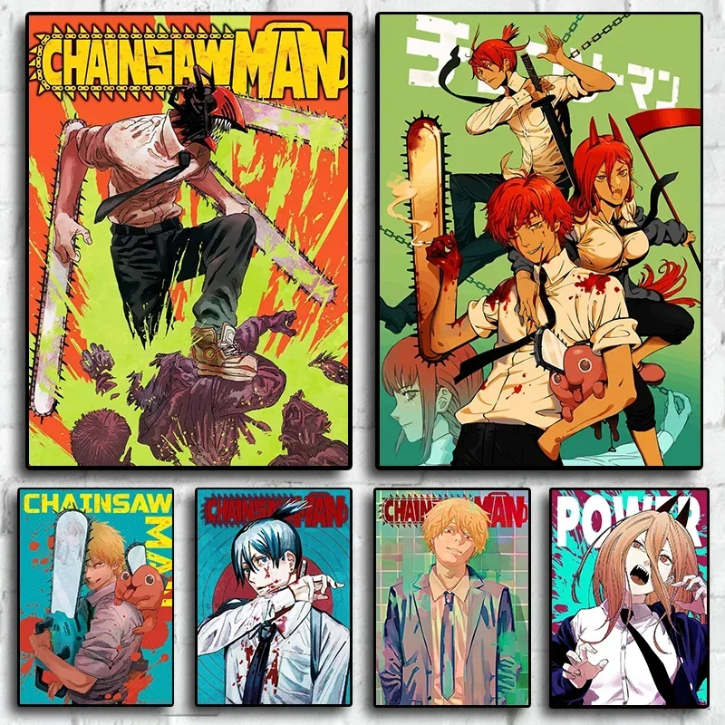 Japón Anime Manga motosierra hombre personajes serie arte decoración del hogar imágenes para vivir lienzo pintura impresión carteles regalo
