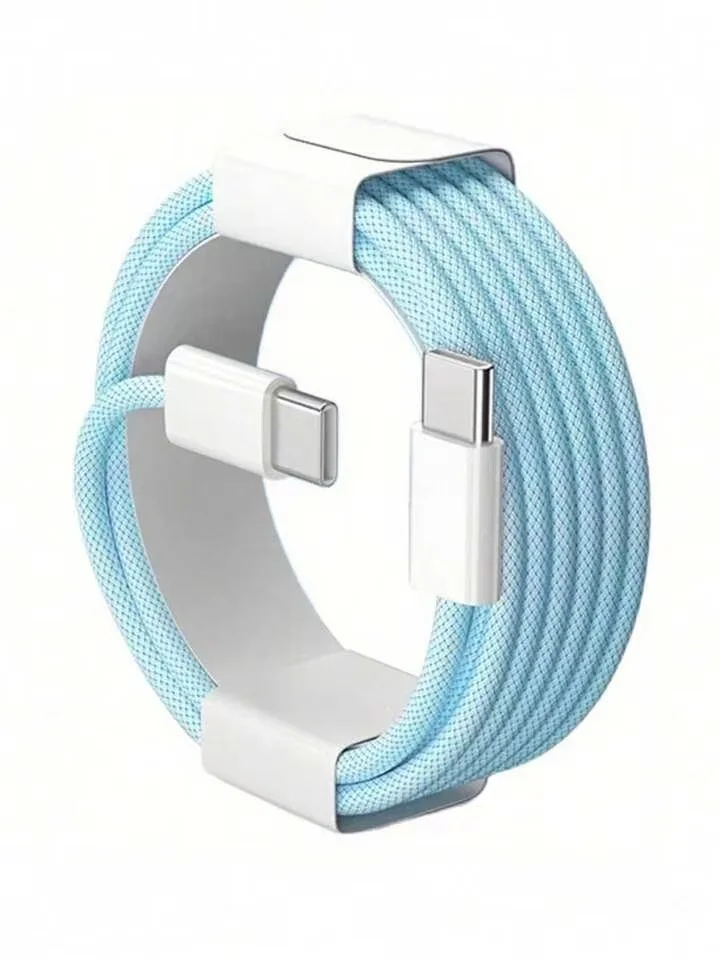 Snelle oplaadkabel compatibel met iPhone 17/16/15 USB-C naar Type C Oplaaddatakabel Nylon gevlochten 3,3/6,6/10 voet lang