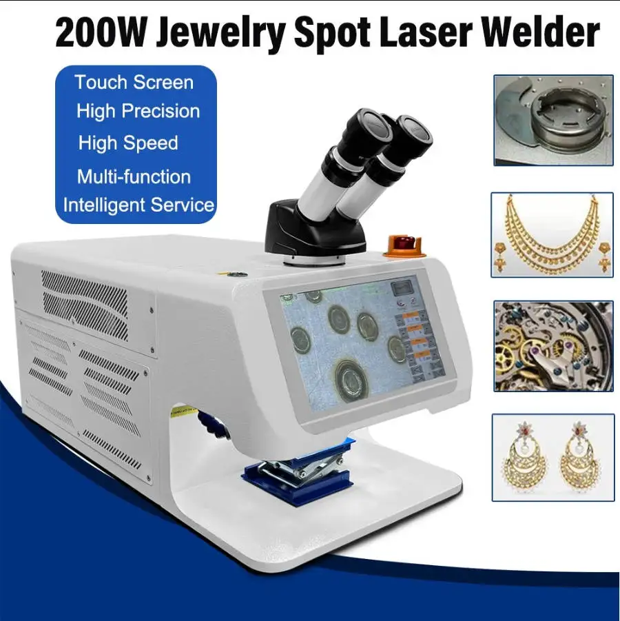 200W Jewelry Welding Machine With CCD 13.6 Inch HD Touch Screen High Precision Mini Laser Solder For Gold Silver Titanium Cooper