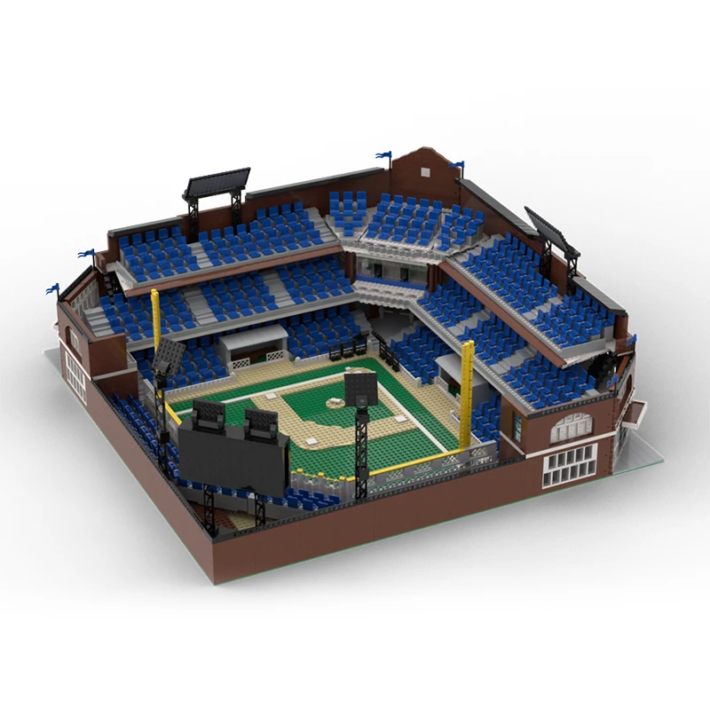 City Street View Model MOC Building Bricks Baseball Stadium Minifigure Modular Technolog Gift Holiday Assemble Children Toy Suit