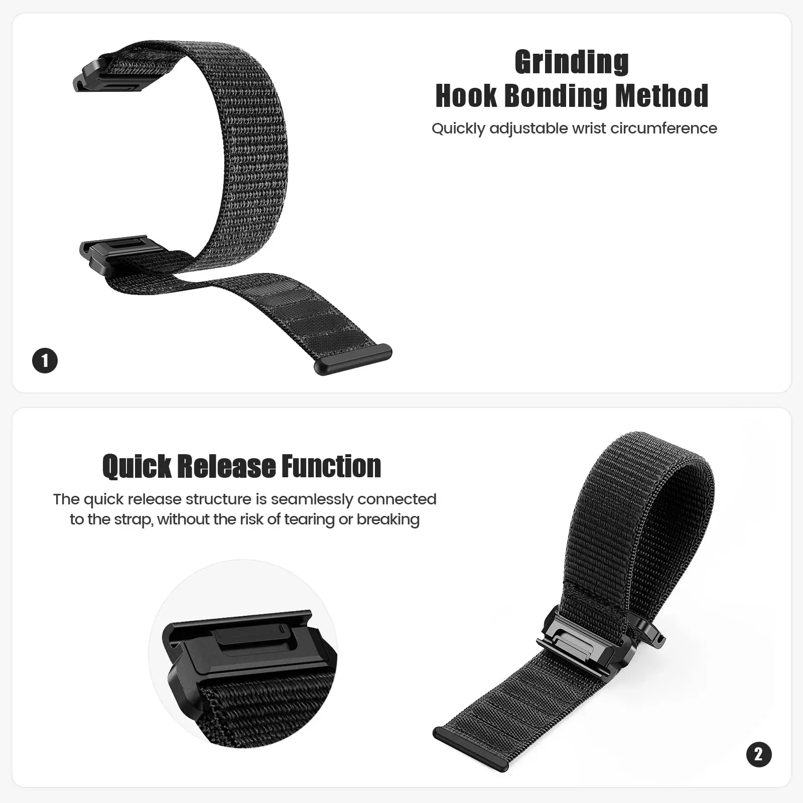 22mm QuickFit Nylon Strap For Fenix 7/ 6/6 Pro/Fenix 5/5 Plus/Epix 2, 22mm Watch Band Breathable Replacement for Forerunner 935