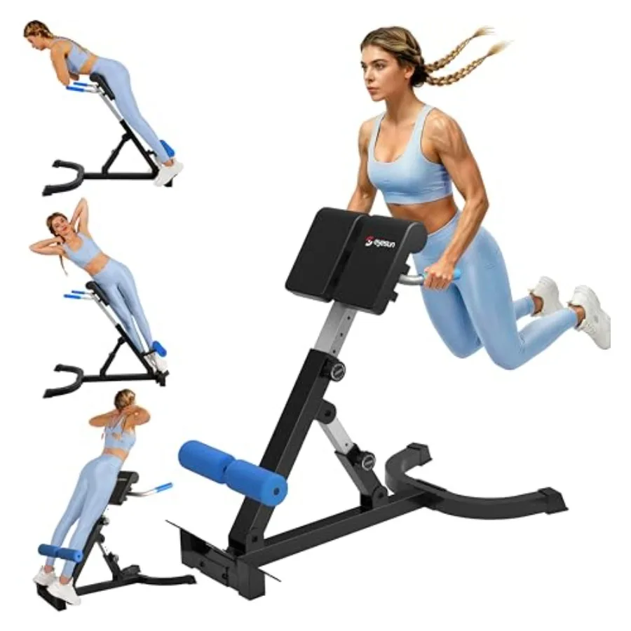 Roman Chair, Foldable Back Extension Machine, Adjustable Ab Back Extension Machine, Core Strength Trainer, Back Exercise Machin