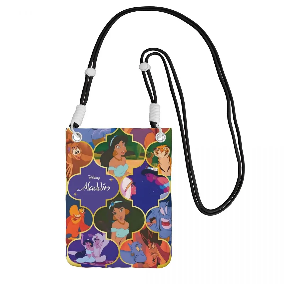 

Custom Aladdin Smart Phone Wallet With Strap Musical Fantasy Film Crossbody Bag Women Men Running Mobile Phone Bag