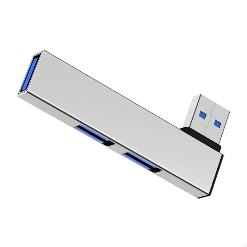 H37B 90度USBタイプCハブドッキングステーション4ポートデータ転送エキスパンダー、PCラップトップ用の高速USB3.0