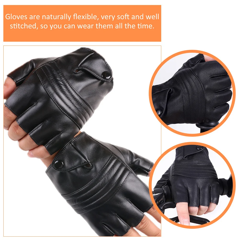 

1Pair Men's Fingerless Gloves Black Soft Breathable Gym Gloves for Workout Fitness Cycling Training Gear
