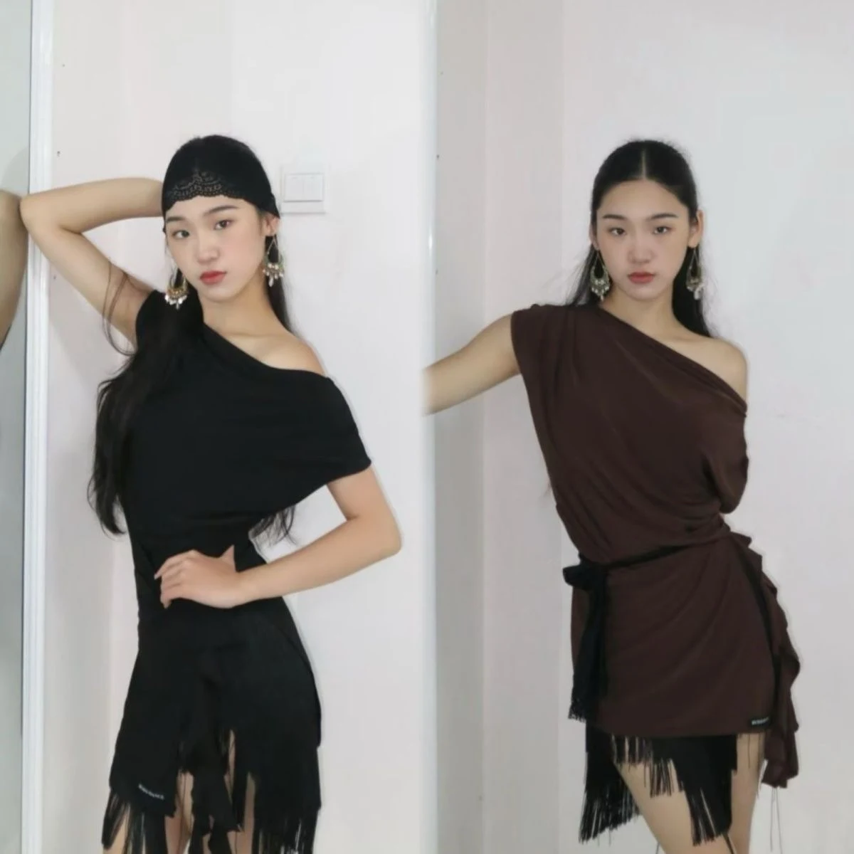 

Платье 2022, женские костюмы для латинских танцев, одежда для выступлений, свободный топ с наклонными плечами, тренировочная одежда для самбы и чачи, DN21176