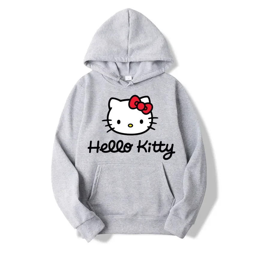 Sanrio Hello Kitty Cartoon Print Hoodie y2k Fashion New Women\'s Casual Harajuku Oversized Sweatshirt Kawaii Women\'s Spring Top