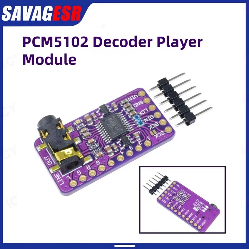 1-20pcs PCM5102 Interface 5V PCM5102A DAC Decoder Player Module For Raspberry Pi I2S pHAT Format Board Digital Audio Board