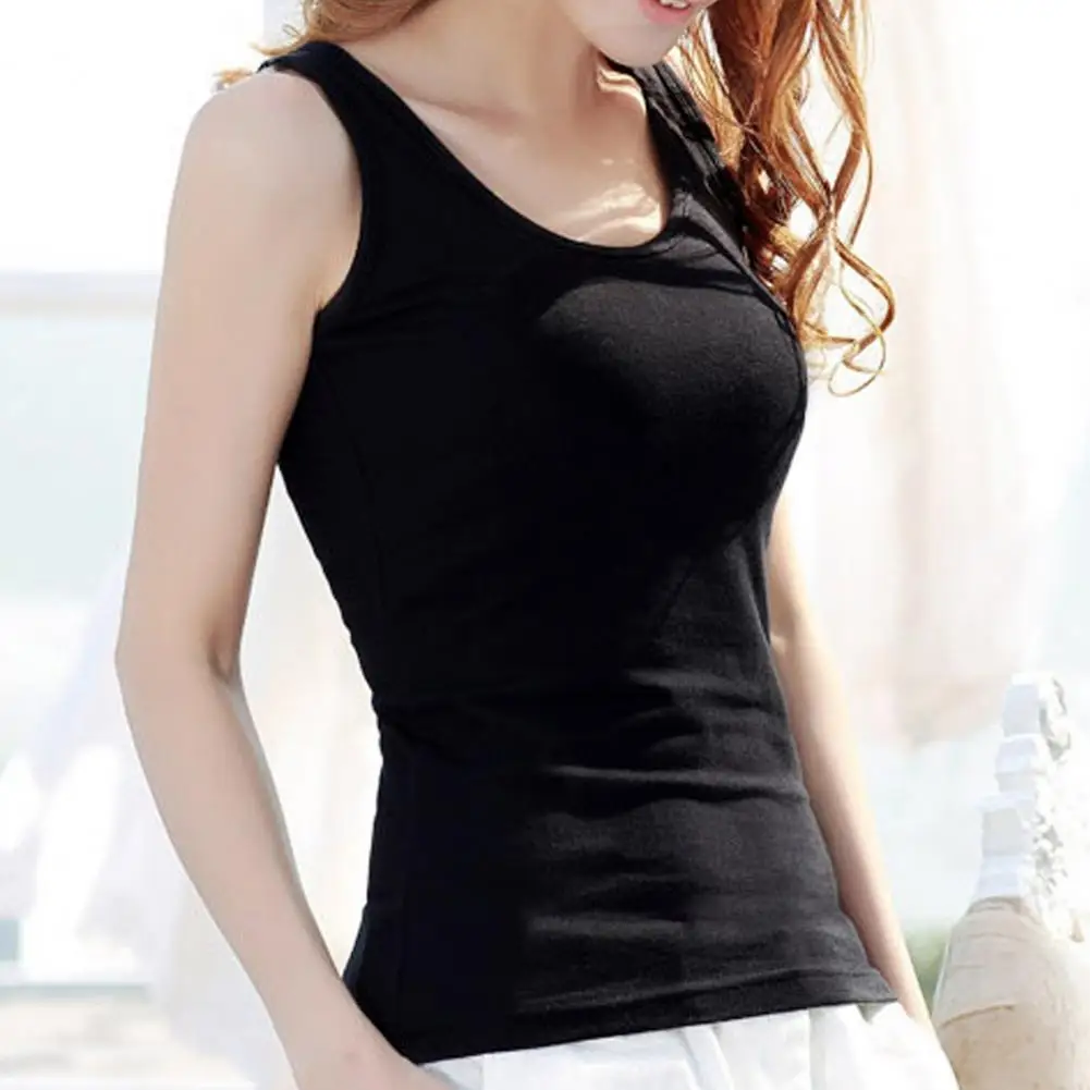 Sleeveless Racer Back Modal Women Sexy T-shirt Top Vest Scoop Neck Sleeveless Sports Top Blouse Ladies Clothing