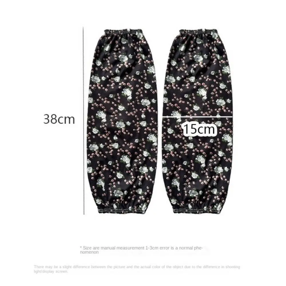 New Fashion Floral Ice Silk Gloves Anti-UV Loose Sunscreen Sleeves Breathable Arm Protectors Riding Driving Sleeves Summer