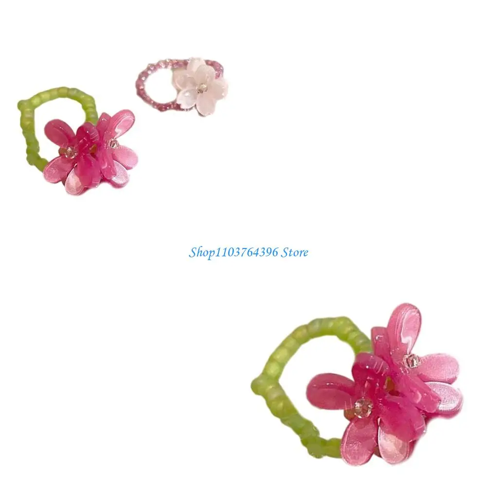 Легкое-акриловое-кольцо-из-бисера-эластичное-кольцо-в-корейском-стиле-с-фиолетовым-цветком-модный-эластичный-аксессуар-для