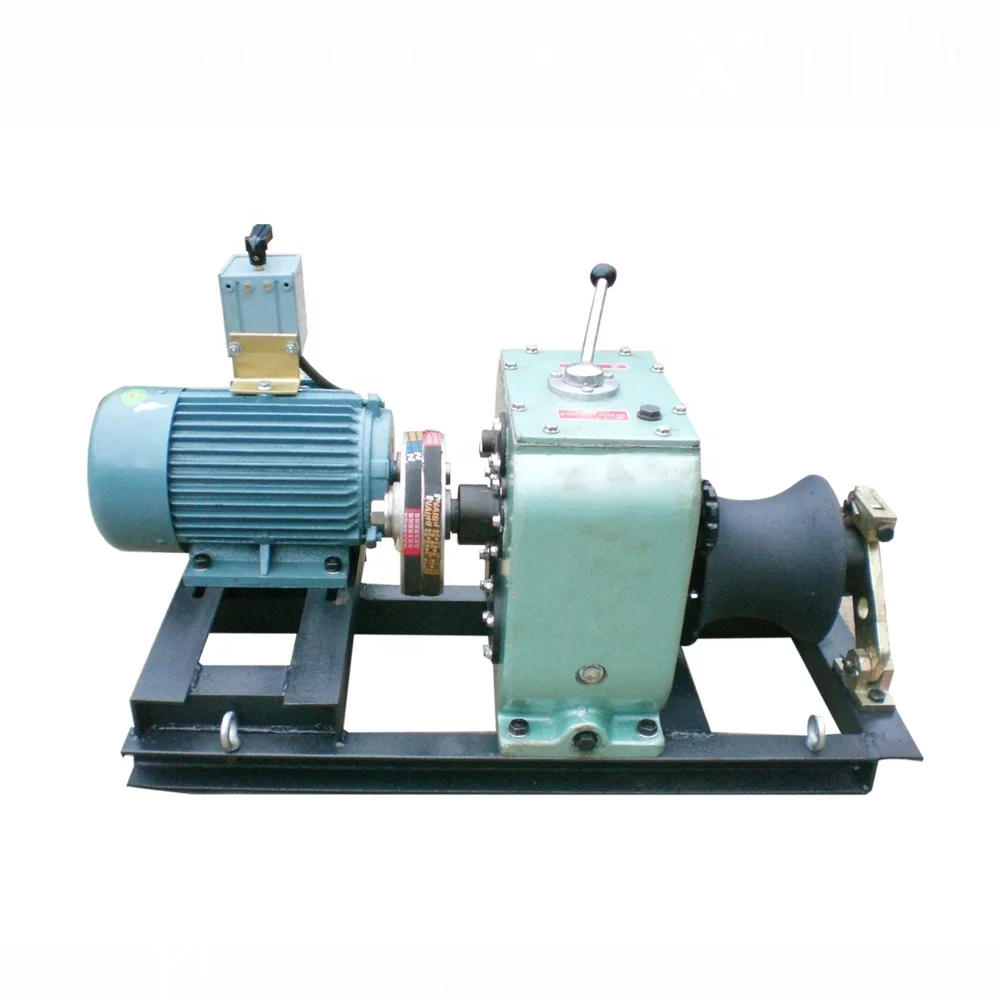 30KN 5 Ton Belt drive Variable Speed Wire Rope traction Pulling Cable Electric Power Winch