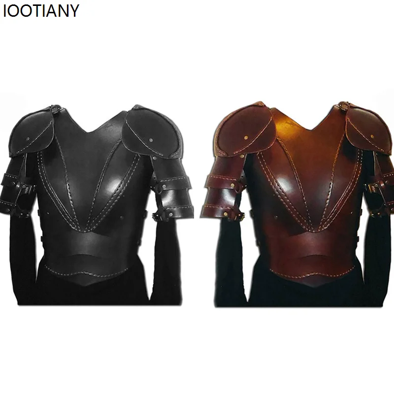 

Unisex Medieval Retro Imitation Leather Armor Knight Cosplay Chest Shoulder Pu Vest Carnival Party Masquerade Stage Dress Up New