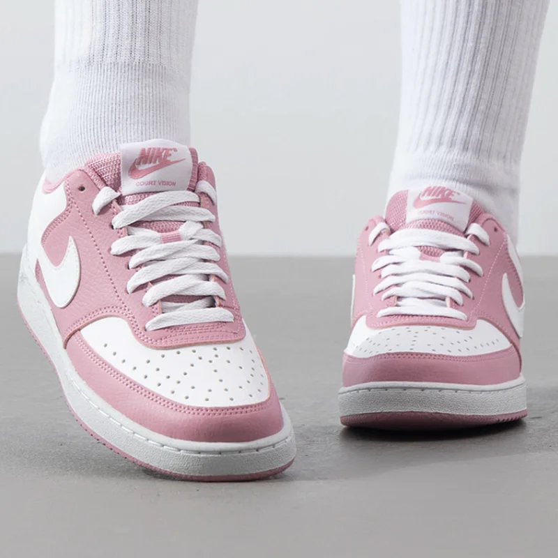 Nike Women's Court Vision Pink White Low-Top Casual Sneakers Skate Shoes DH3158-603