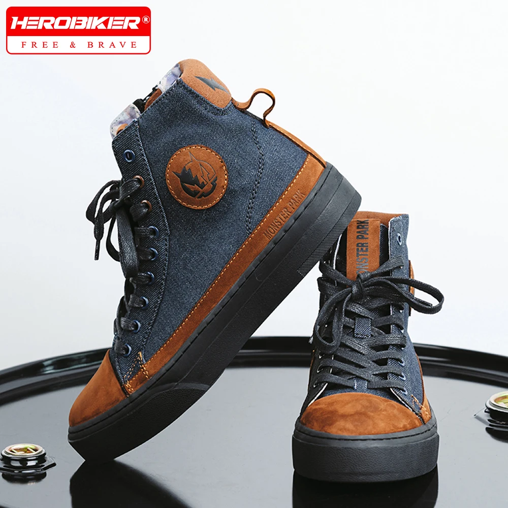 

Men Motorcycle Boots Breathable Anti-fall Rider Road Racing Fashion Casual Shoes For Women Boots Gear Motorbike High Top Boots