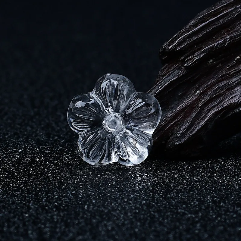 

Natural white crystal five-petaled flower plum blossom through-hole bead spacer accessories
