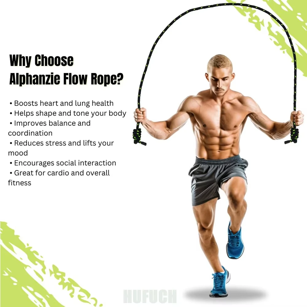Flow Exercise Rope For Fitness Flow Double Braid Workout Rope Adjustable Length Jump Ropes For Home Gym Workout Body Shapin