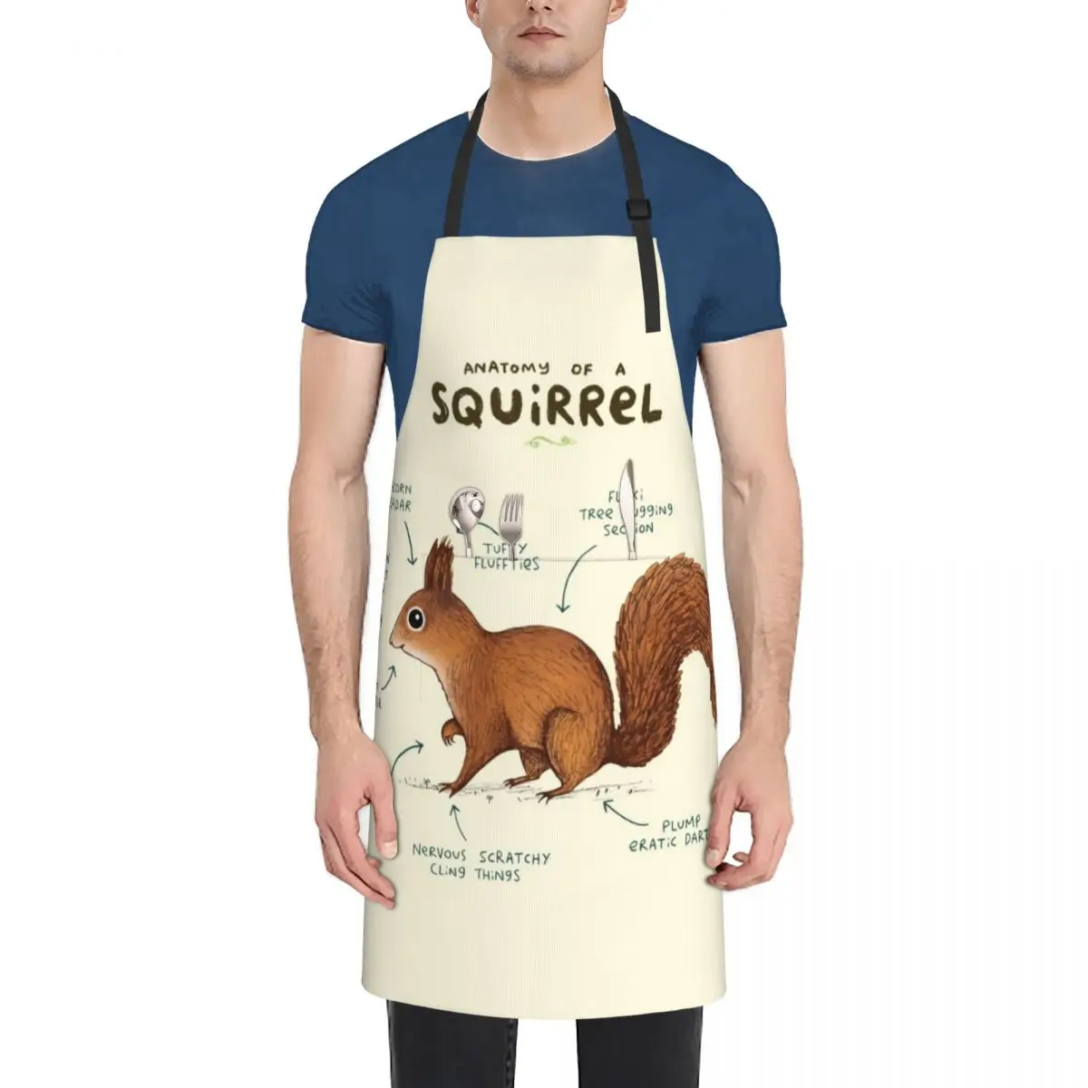 

Anatomy of a Squirrel Apron Kitchenware Women Kitchen Apron