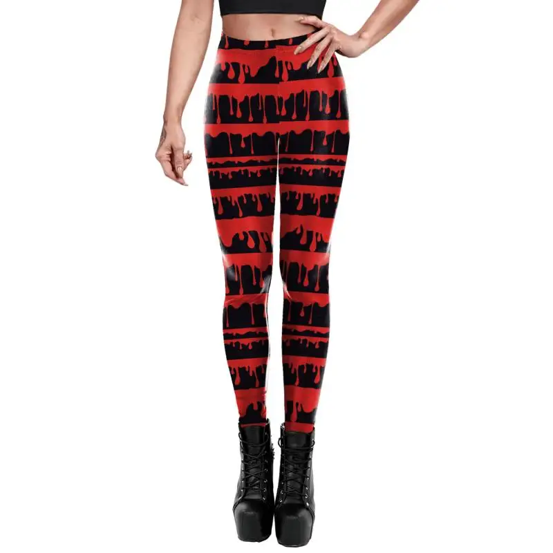 Nadanbao Leggings mit Spinnennetz-Skelett-Print, Halloween-Party, Damenhose, Sommerhose mit mittlerer Taille, weibliche Fitness-Sportstrumpfhose – Detail 20