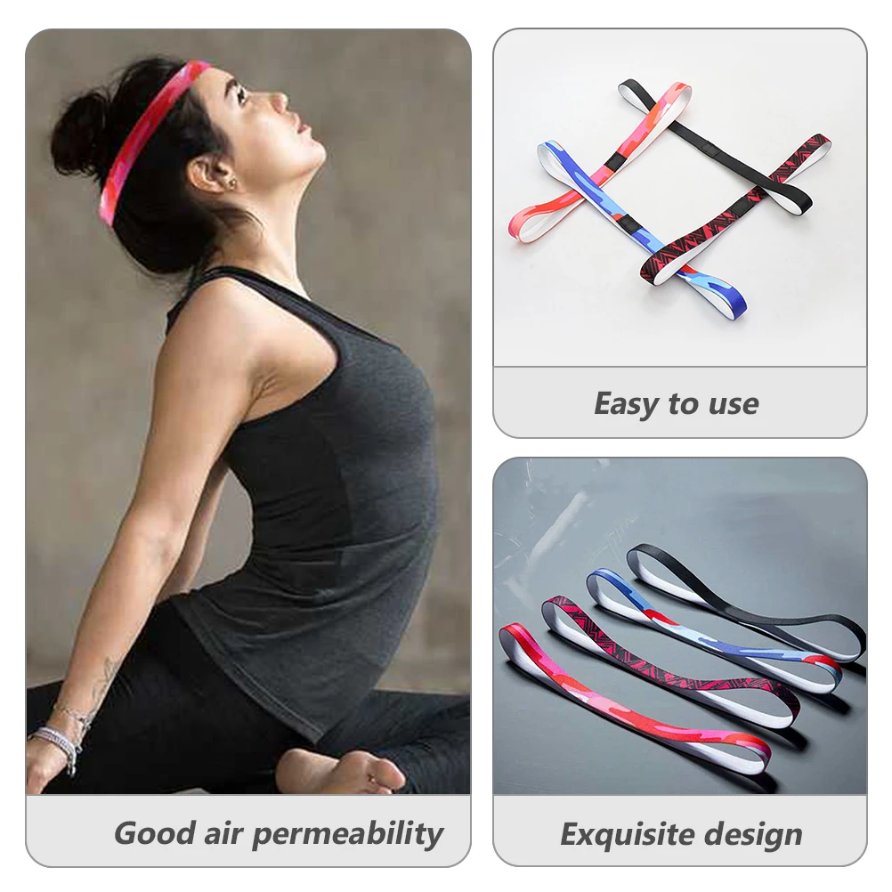 

4 Pcs Anti-slip Hair Strap Hairband for Exercise Yoga Headband Boy Anti-skid Sports Outdoor Hairbands Silicone Slim